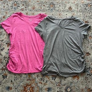 Maternity Short Sleeve V Neck Tops